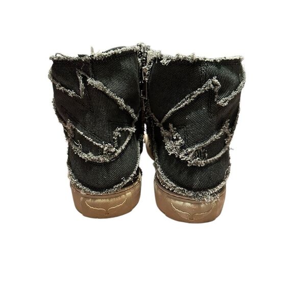 Zadig and Voltaire High Flash Canvas Boomerang Black High Top Sneakers| Size 9 - Picture 9 of 12
